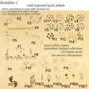 puslele joonistatud kujundid