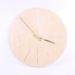 Wall clock made of natural wood