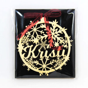 A wooden Christmas tree decoration