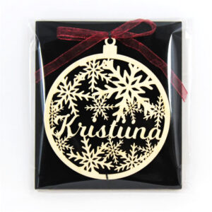 A wooden Christmas tree decoration