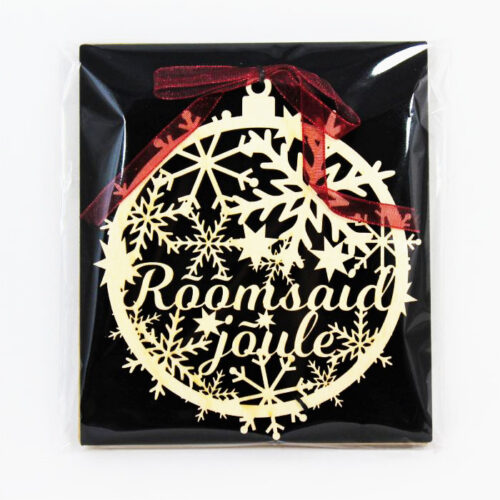 A wooden Christmas tree decoration