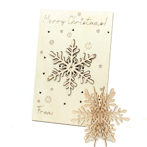 3D kaart lumehelbega Merry