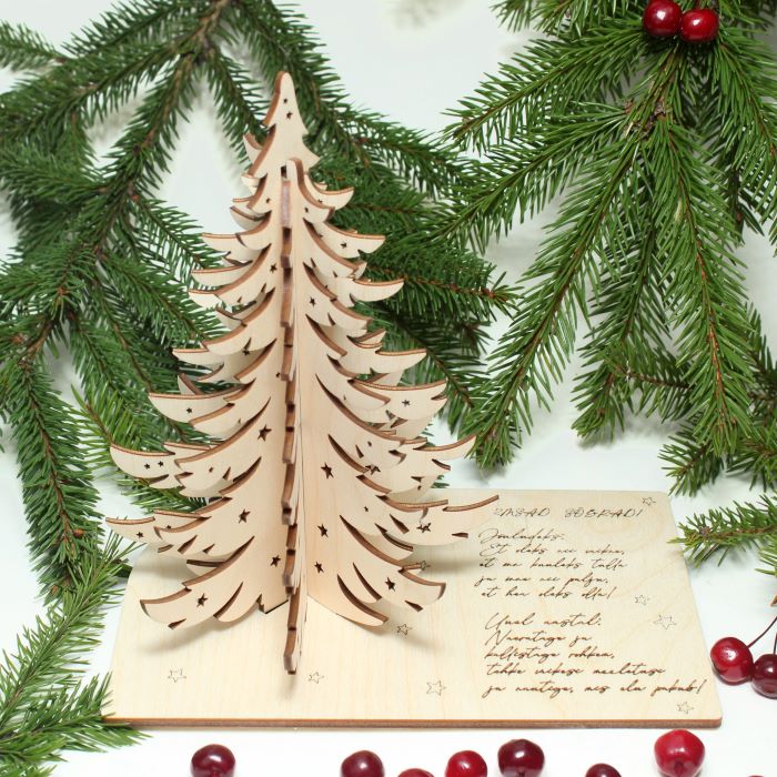 Jõulukaart puidust