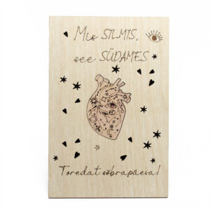 Puidust sõbrapäevakaart