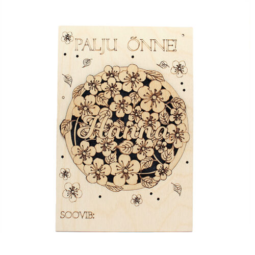 Puidust kaart tassialusega